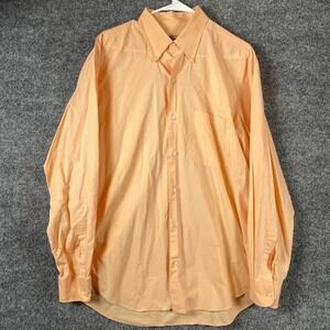 Paul Stuart Shirt Mens Extra Large XL Orange Button Up Dress Logn Sleeve Luxury